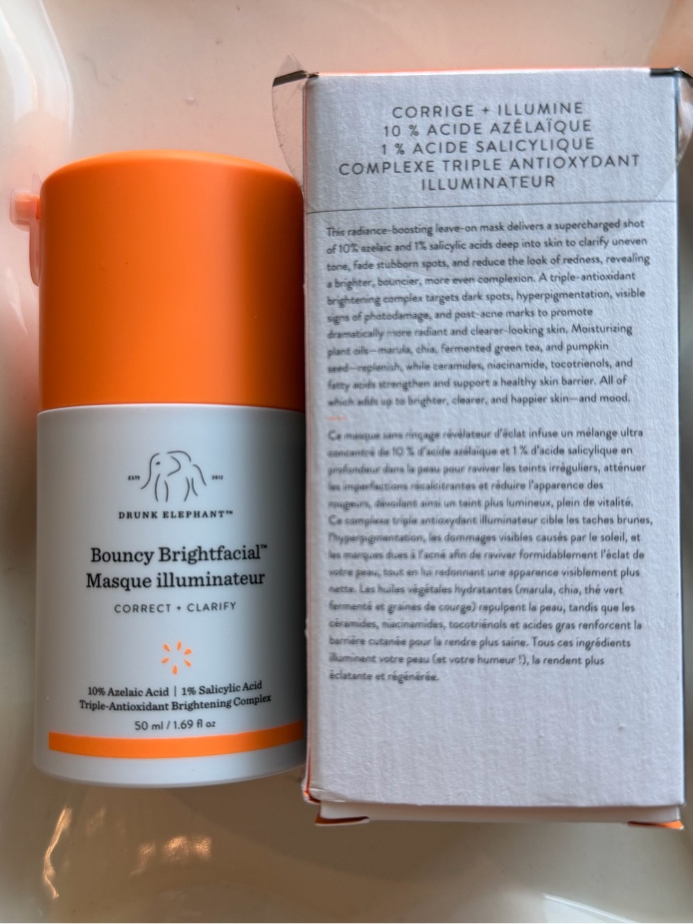 NIB Drunk Elephant Bouncy Brightfacial Brightening Mask Full Size 50ml - Picture 3 of 4